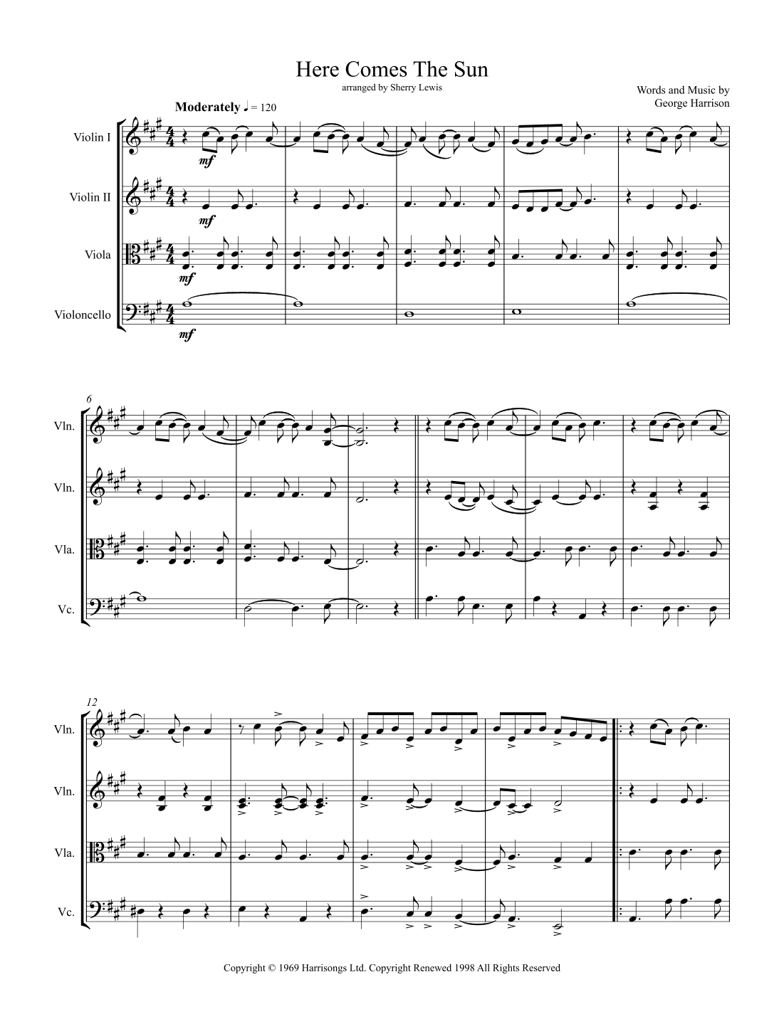 Here Comes The Sun (arr. Sherry Lewis)