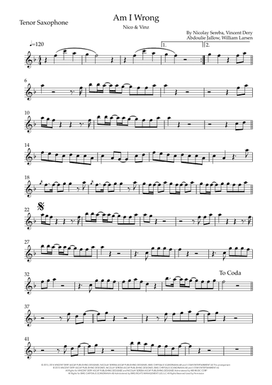 Am I Wrong (arr. Sales)
