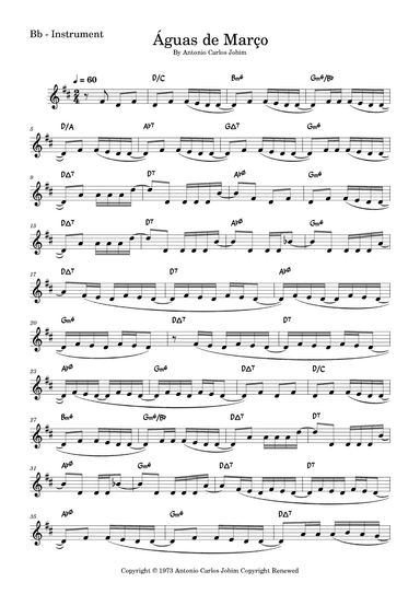 Águas De Março (waters Of March) (arr. Fabio Eduardo de Oliveira)