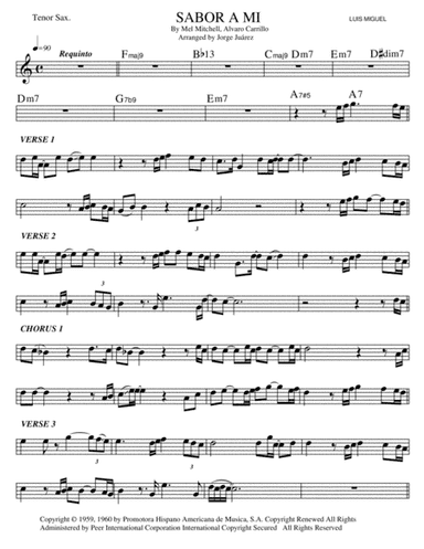 Sabor A Mi (be True To Me) (arr. Jorge Juárez)