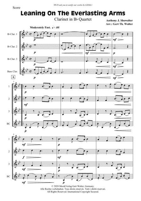 Leaning On The Everlasting Arms (arr. Gert Th. Walter)