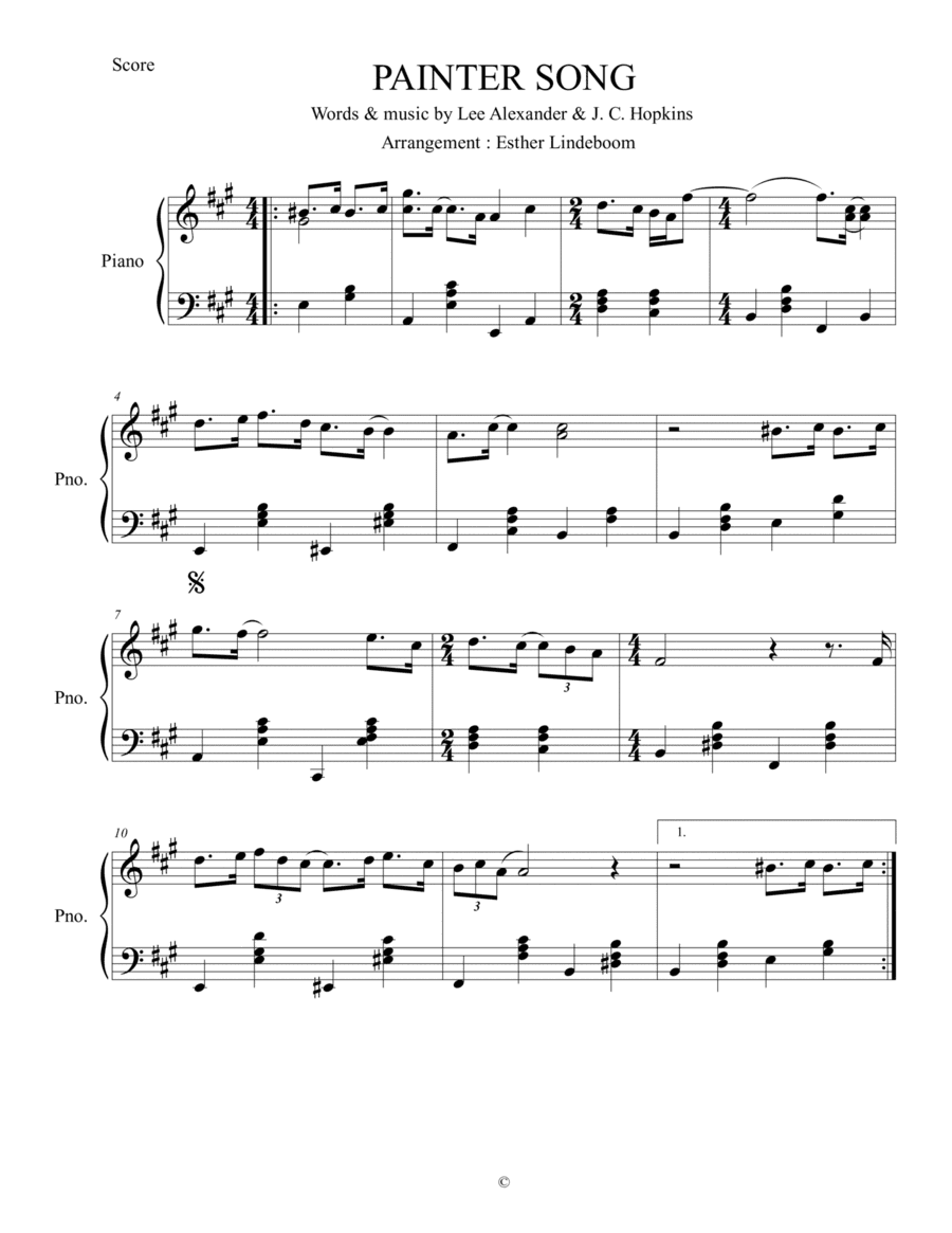 Painter Song (arr. Esther Lindeboom)