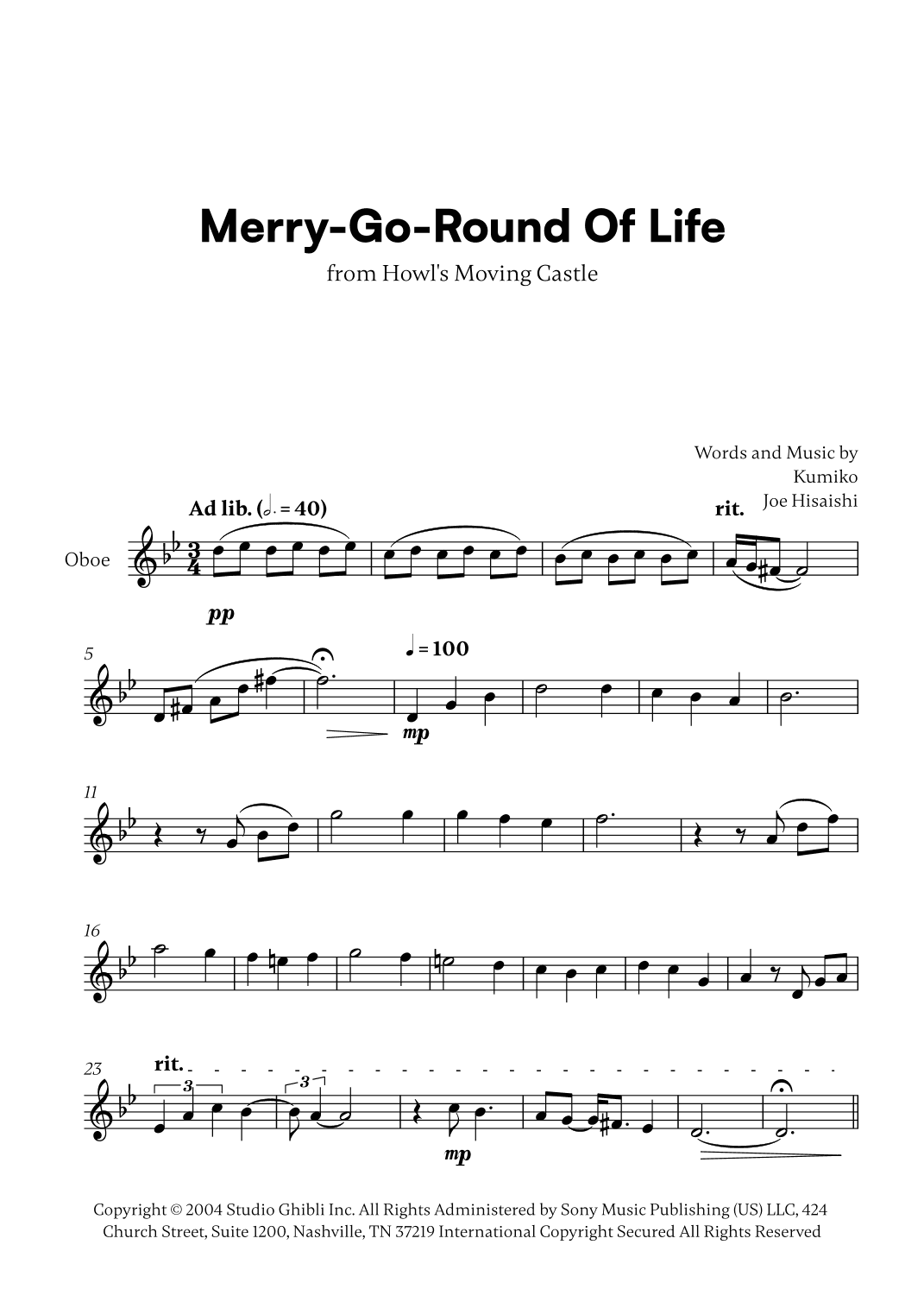 Merry-go-round Of Life (arr. Cadenza Editions)
