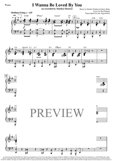 I Wanna Be Loved By You  from GOOD BOY (arr. Jan Angermüller)