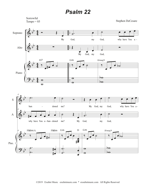 Psalm 22 (My God, My God) (for 2-part choir - (SA)