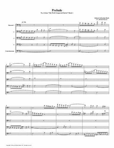 Prelude 04 from  Well-Tempered Clavier, Book 1 (Bassoon Quintet) (arr. Richard Byrnes)