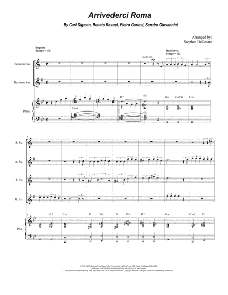 Arrivederci Roma (goodbye To Rome) (arr. Stephen DeCesare)