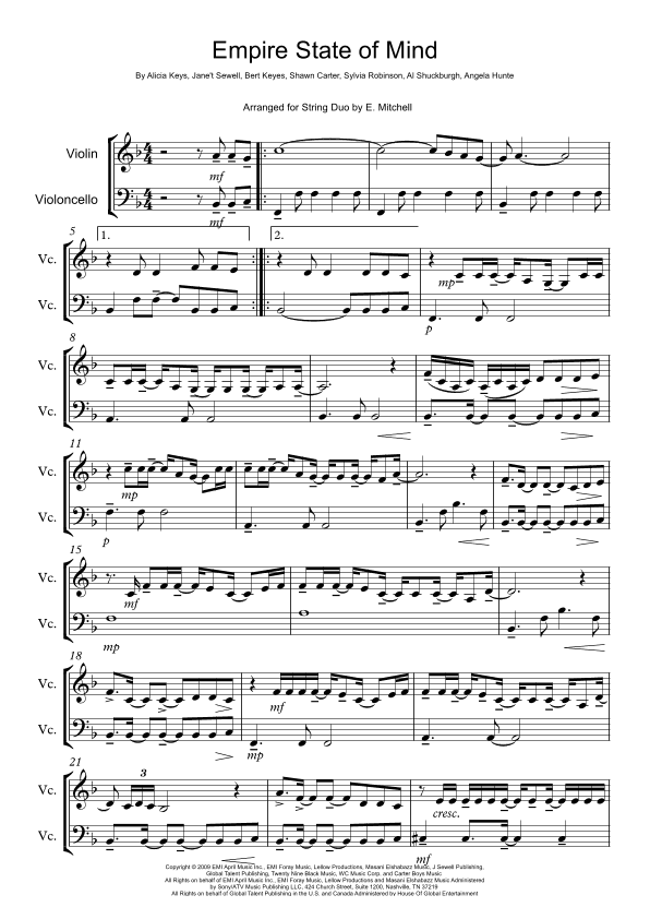 Empire State Of Mind (arr. E. Mitchell)