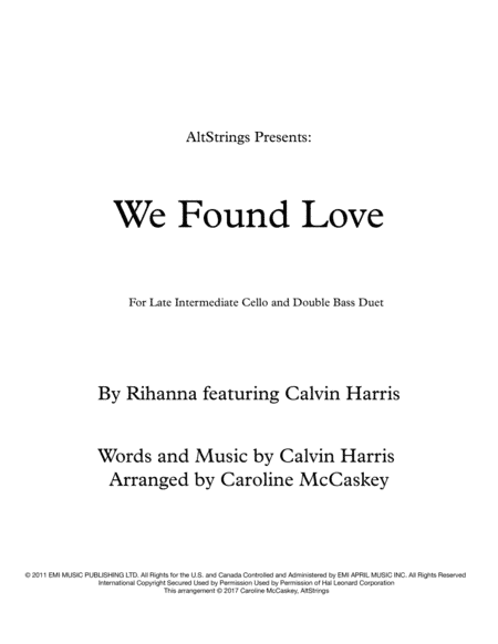We Found Love (arr. Caroline McCaskey)