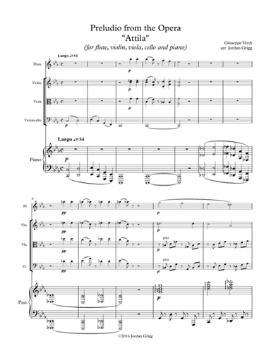 Preludio from the Opera Attila (for flute, violin, viola, cello and piano) (arr. Jordan Grigg)