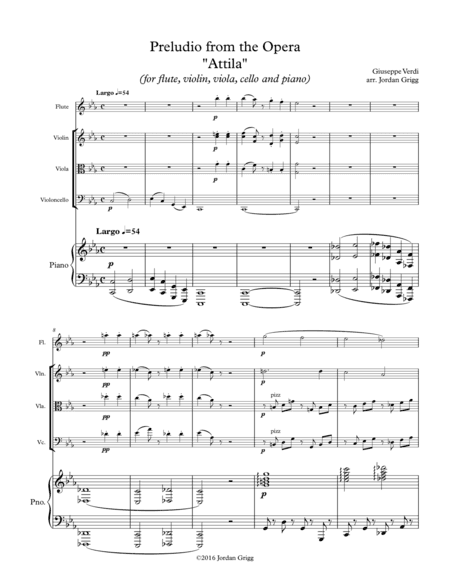 Preludio from the Opera Attila (for flute, violin, viola, cello and piano) (arr. Jordan Grigg)