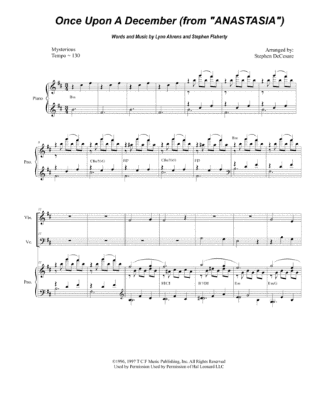 Once Upon A December from the Twentieth Century Fox Motion Picture ANASTASIA (arr. Stephen DeCesare)