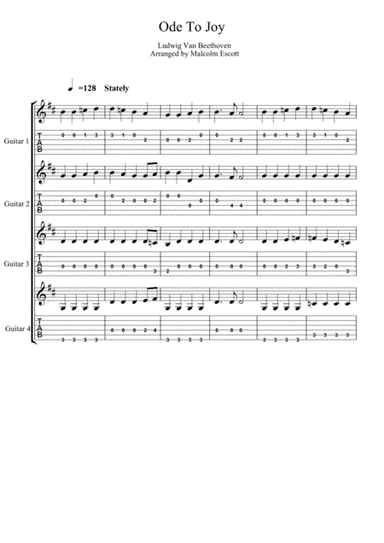 Ode To Joy Beethoven (arr. Malcolm Escott)