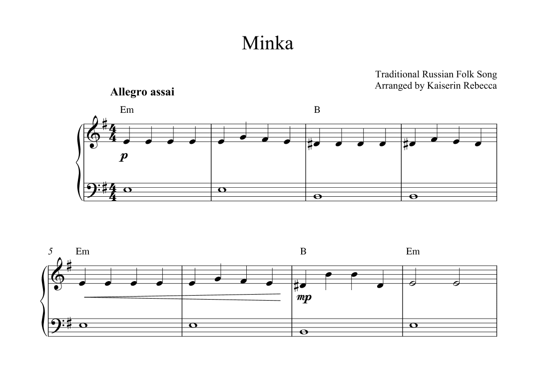 Minka (arr. Kaiserin Rebecca)