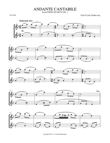 Andante Cantabile (from String Quartet No. 1) (arr. Mark Phillips)