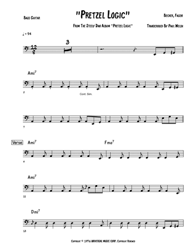 Pretzel Logic (arr. Accubass)