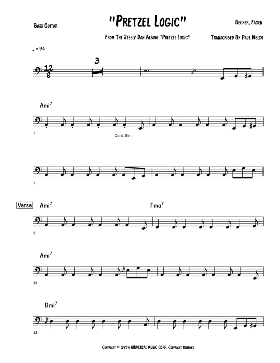 Pretzel Logic (arr. Accubass)