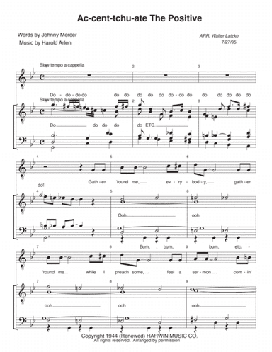Ac-cent-tchu-ate The Positive (arr. Walter Latzko)