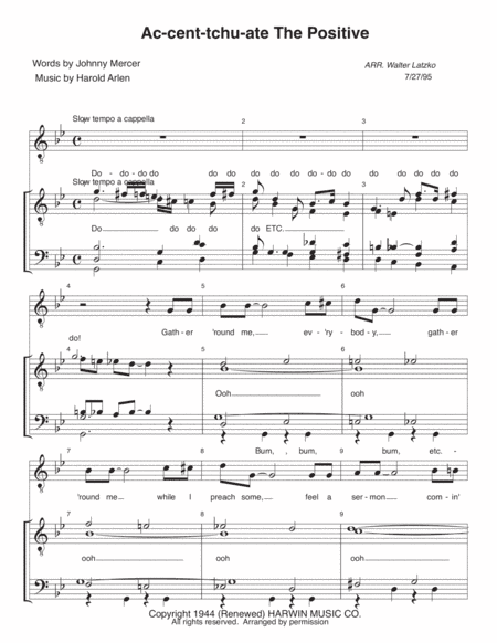 Ac-cent-tchu-ate The Positive (arr. Walter Latzko)