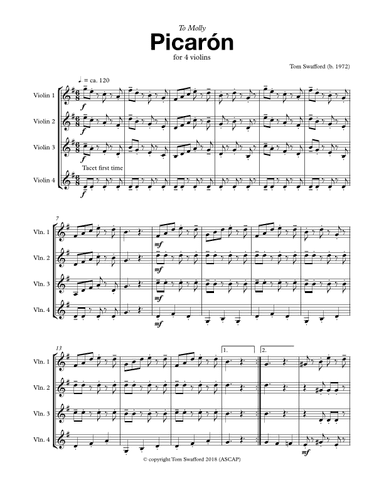 Picarón for four violins