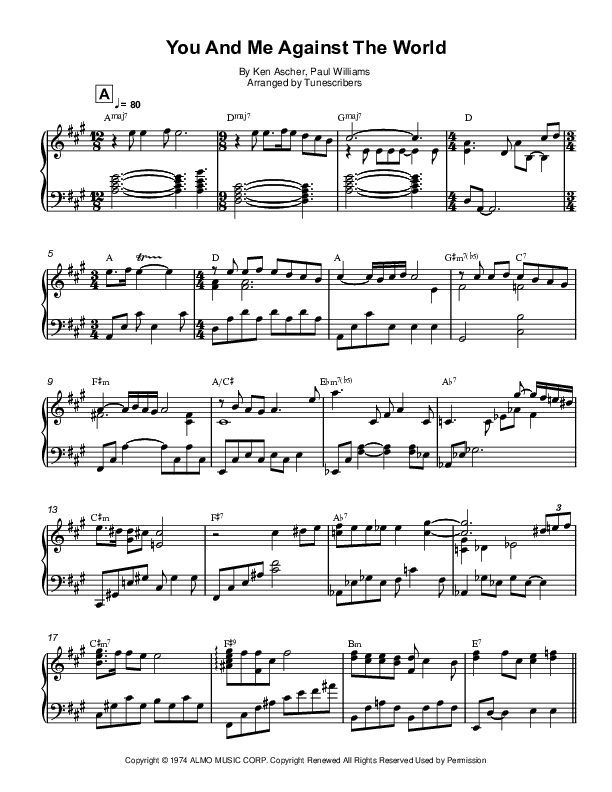 You and Me Against the World (arr. Tunescribers)