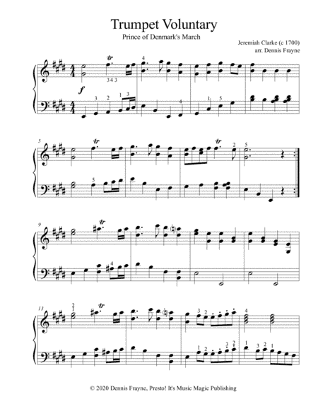 Trumpet Voluntary (The Prince of Denmark's March) (arr. Dennis Frayne)