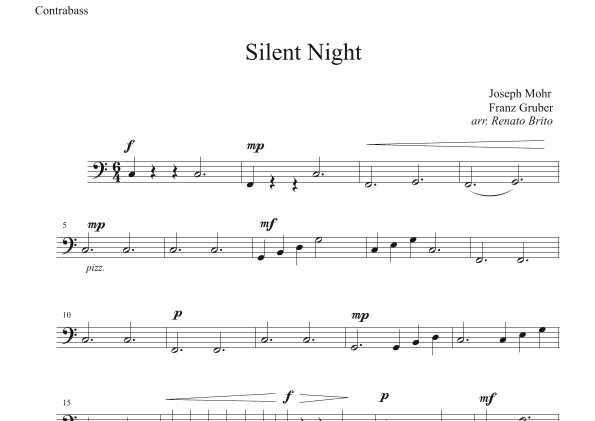 Silent Night - For Small Orquestra (arr. Renato Brito - Contrabass part) (arr. Renato Brito)