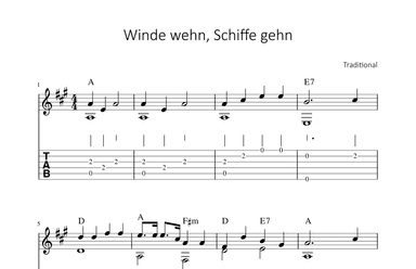 Winde wehn, Schiffe gehn (arr. Bettina Schipp)