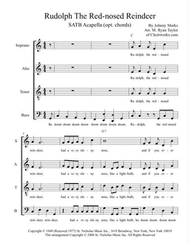 Rudolph The Red-nosed Reindeer (arr. M. Ryan Taylor)