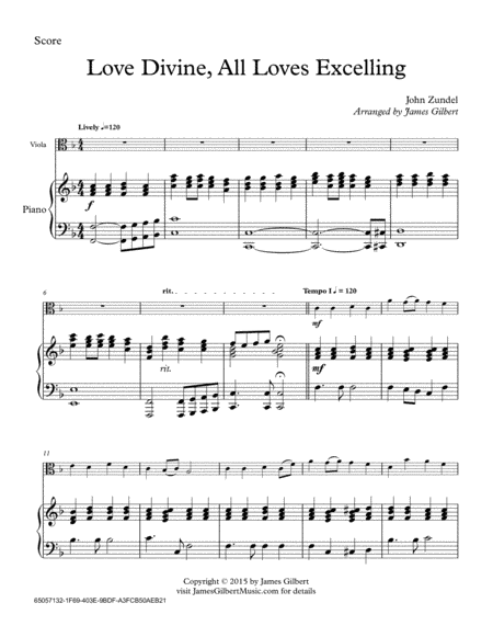 Love Divine, All Loves Excelling (arr. James Gilbert)