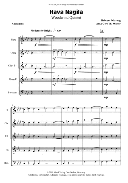 Hava Nagila (arr. Gert Th. Walter)