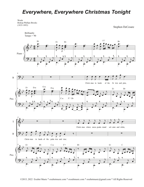 Everywhere, Everywhere Christmas Tonight (2-part choir - (TB)