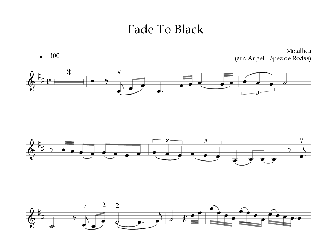 Fade To Black (arr. Ángel López de Rodas)