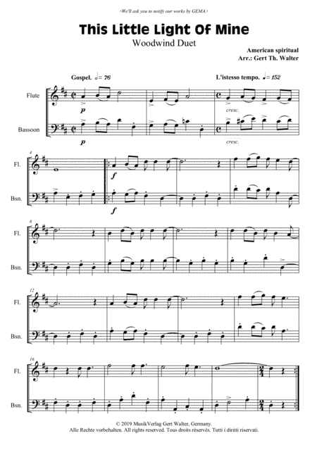 This Little Light Of Mine (arr. Gert Th. Walter)