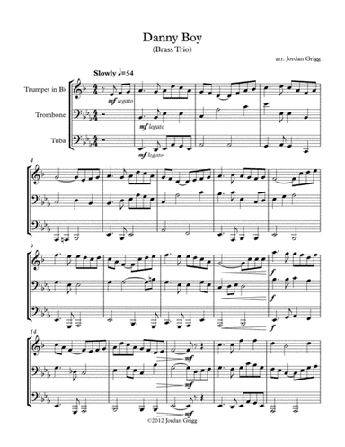 Danny Boy (Brass Trio) (arr. Jordan Grigg)