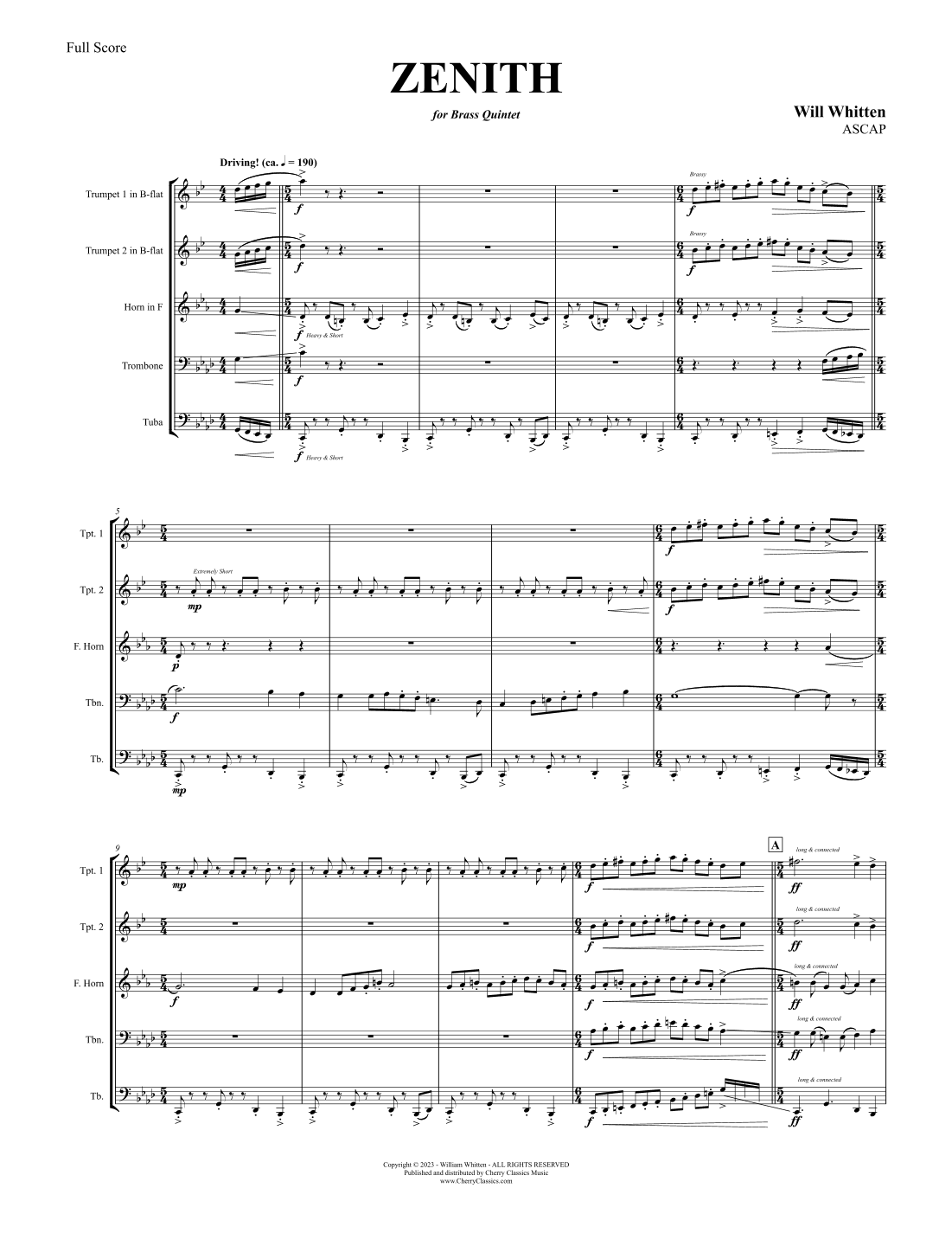 ZENITH for Brass Quintet