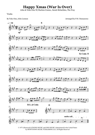 Happy Xmas (war Is Over) (arr. P.H. Damasceno)