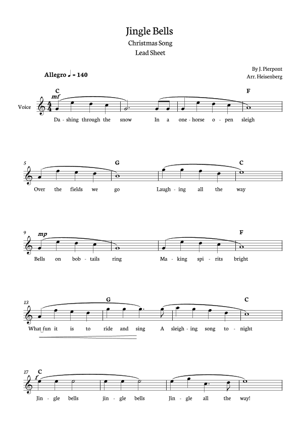 Jingle Bells (arr. Heisenberg)