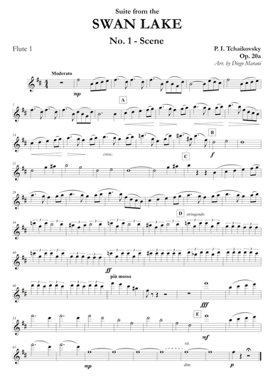 "Scene" from Swan Lake Suite for Flute Quartet (arr. Diego Marani)