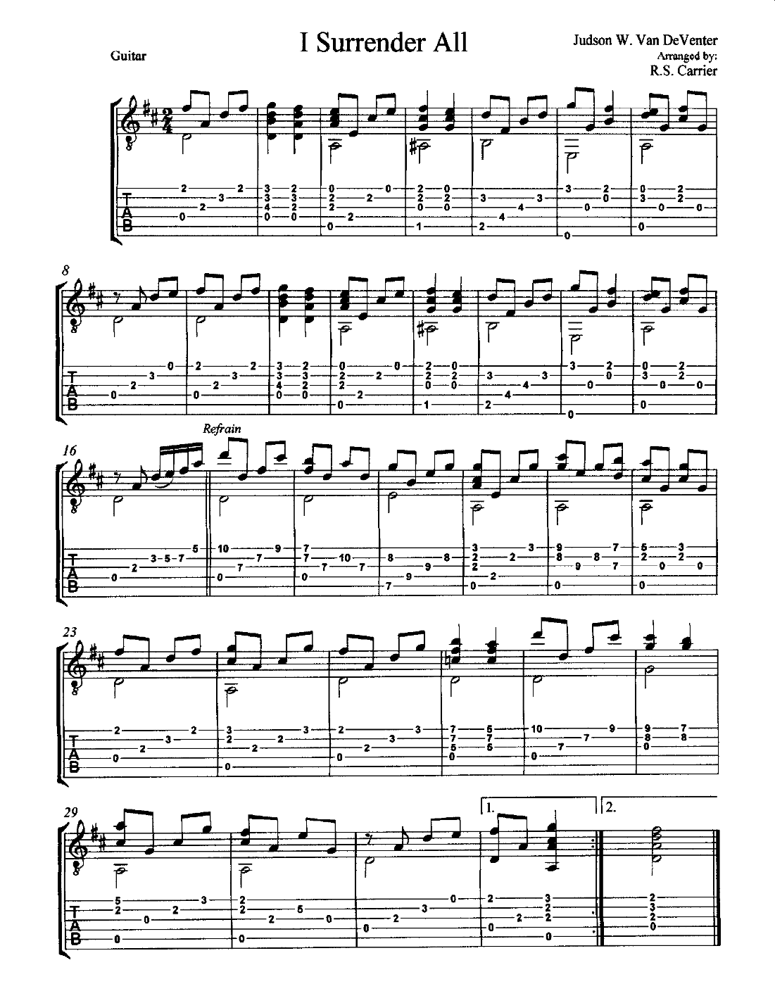 "I Surrender All" (arr. R.S. Carrier)