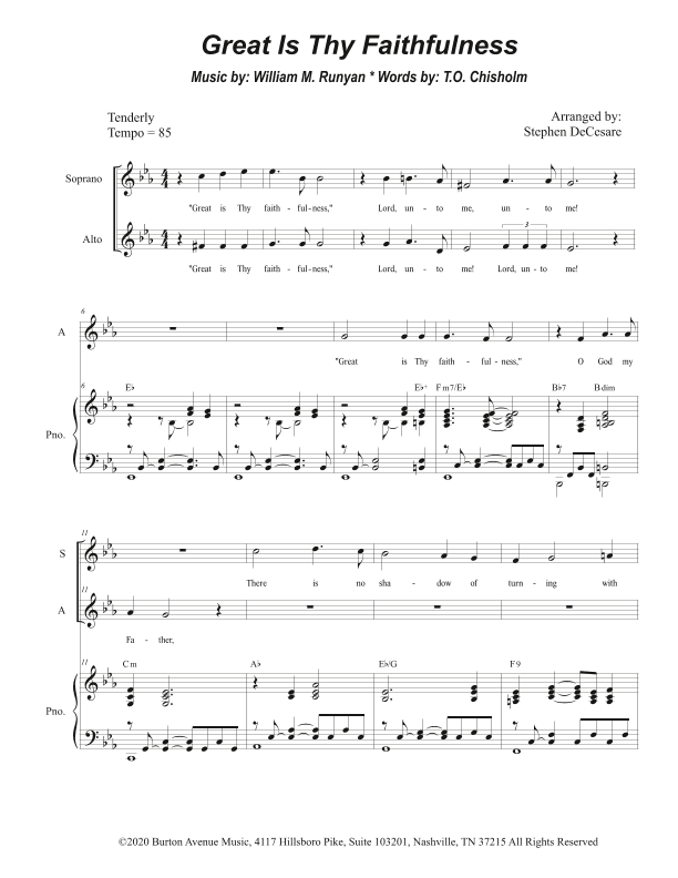 Great Is Thy Faithfulness (arr. Stephen DeCesare)
