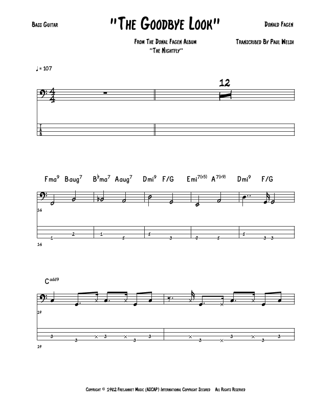 The Goodbye Look (arr. Accubass)
