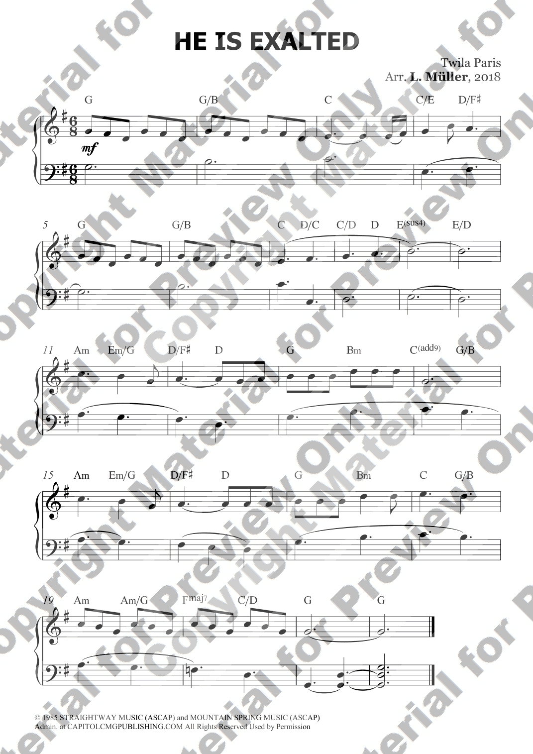 He Is Exalted (arr. L. Müller)