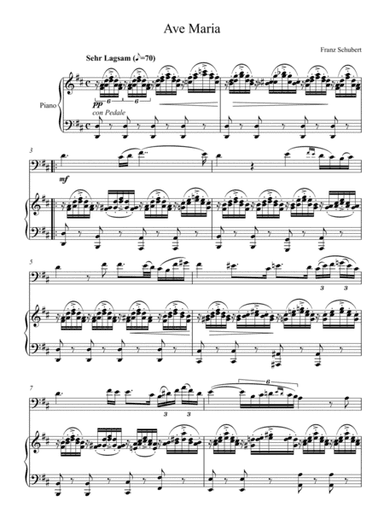 Franz Schubert - Ave Maria (Violoncello Solo) - D key (arr. André Laitano)