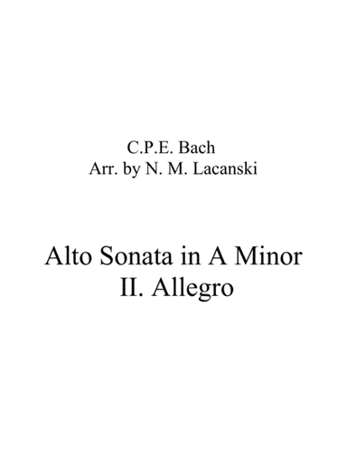 Alto Sonata in A Minor II. Allegro (arr. Nick Lacanski)