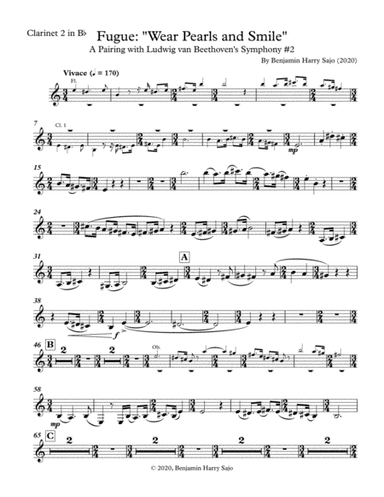 Fugue: "Wear Pearls and Smile" (A Pairing with Beethoven's Symphony #2) - Clarinet 2