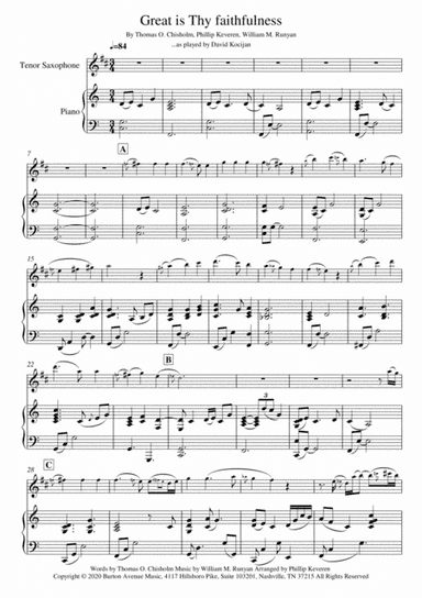 Great Is Thy Faithfulness (arr. David Kocijan)