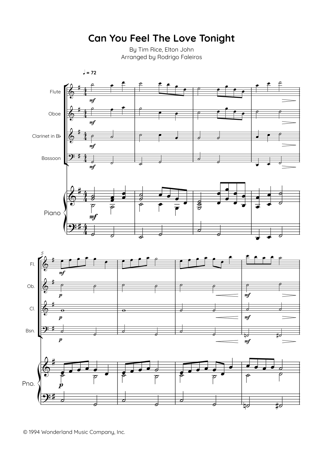 Can You Feel The Love Tonight (arr. Rodrigo Faleiros)