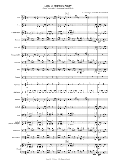 Land of Hope and Glory for School Orchestra (arr. David Burndrett)