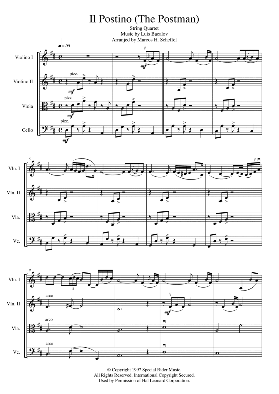 Il Postino (the Postman) (arr. Marcos Henrique Scheffel)